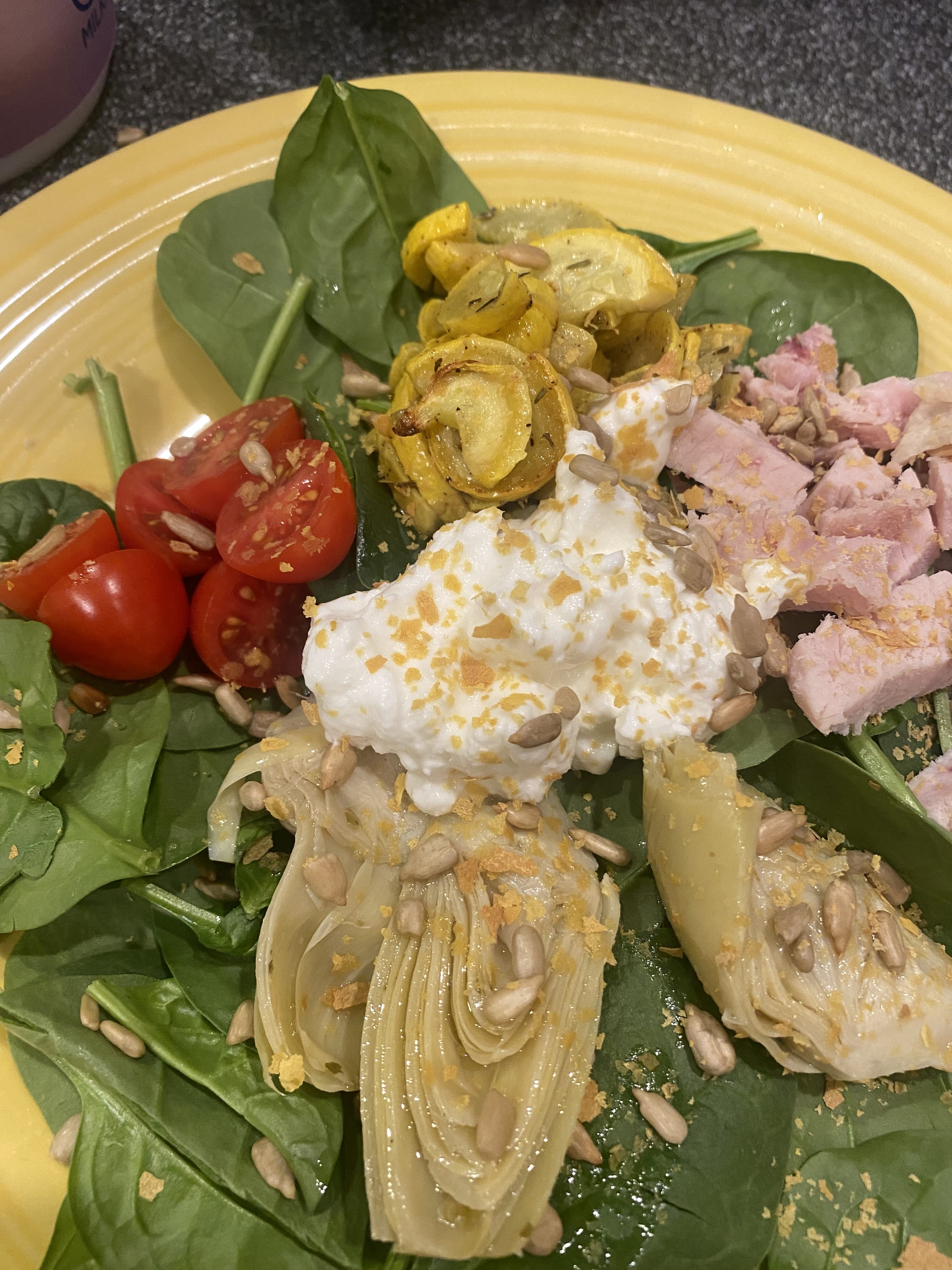 Turkey and Roasted Summer Squash Salad Bowl