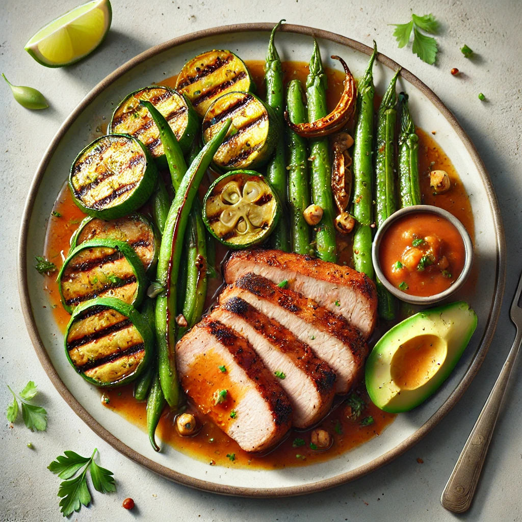 A Meal Prep Favorite: Southwest Pork & Roasted Veggie Plate