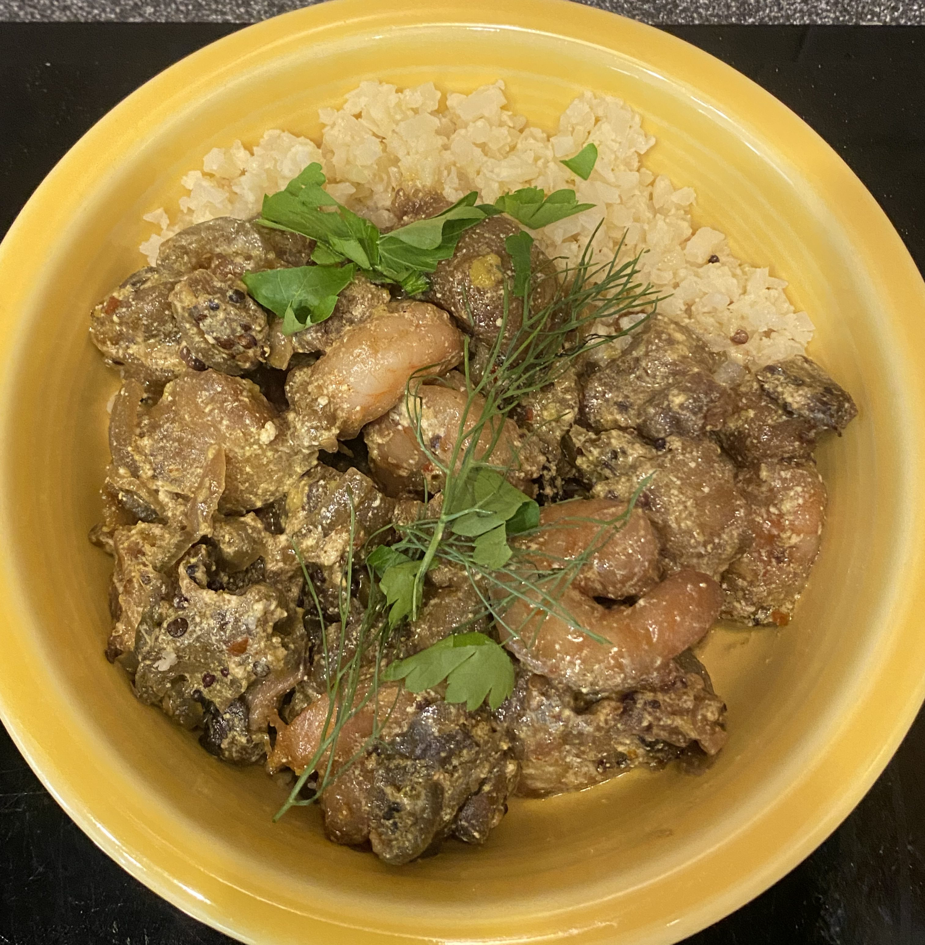 South Indian-Inspired Eggplant and Shrimp Stir-Fry